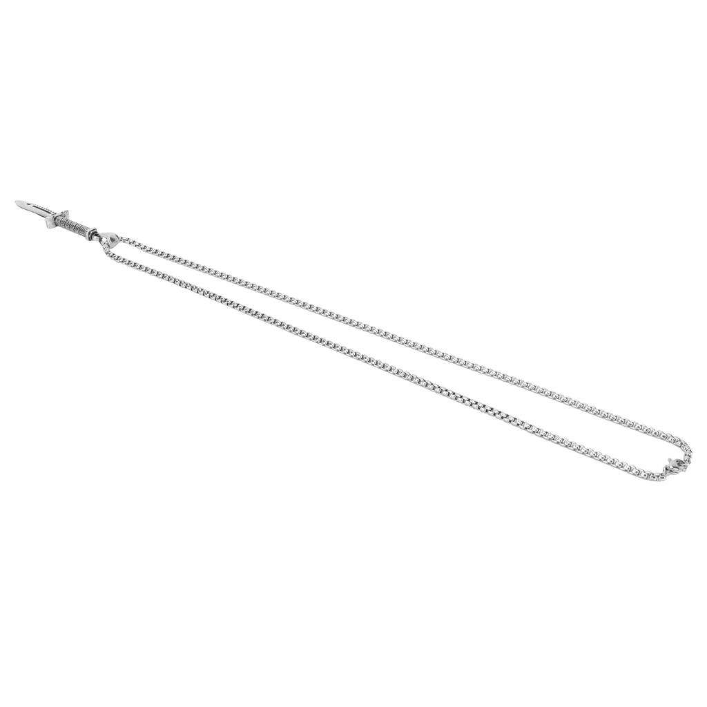 Men Knife Pendant Necklace Fashionable Male Jewelry Necklace Gift Clothes AccessorySteel Color