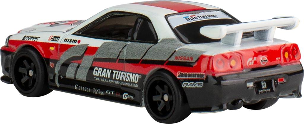Hot Wheels Pop Culture Gran Turismo - Nissan Skyline GT-R (BNR34) Vehicle Toy, Red, for Ages 3 and Up, HKC28