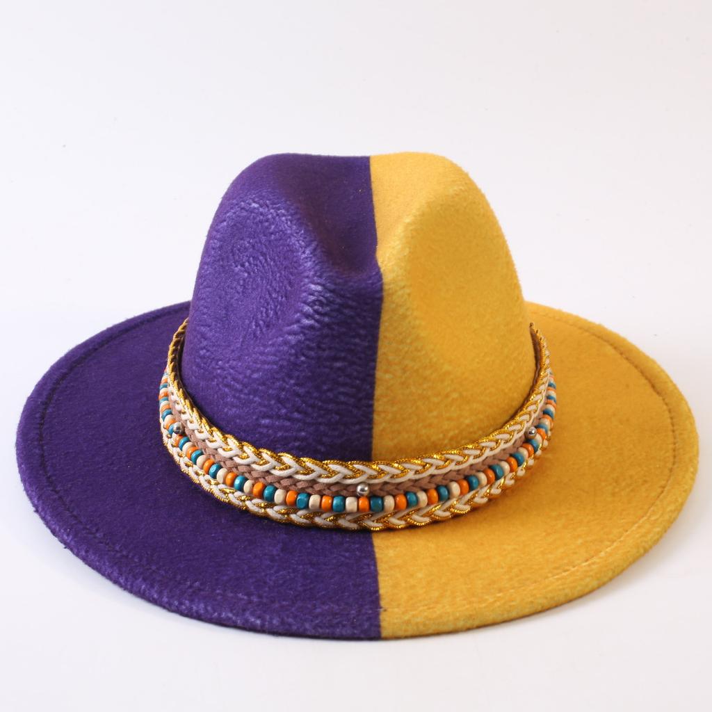 Popular European and American Classic Double-color Wide-brimmed Top Hat Men's and Women's Fashion OL Style Cowboy Hat Jazz Hat