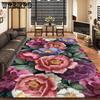 Bedroom Living Room Square Carpet Flower Carpet Anti Slip Home Rectangular Geometric Printed Carpet