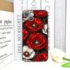 Retro Poppy Flower Bloom Hot Red Printed Phone Case for iPhone 17 16 12 11 14 Plus 13 14 15 Pro Max Mini X XS Floral Soft Cover