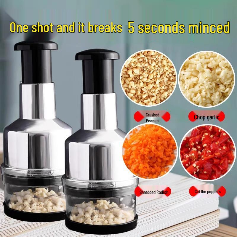Pat-Pat Garlic Press & Manual Chopper - Multi-Functional Kitchen Tool