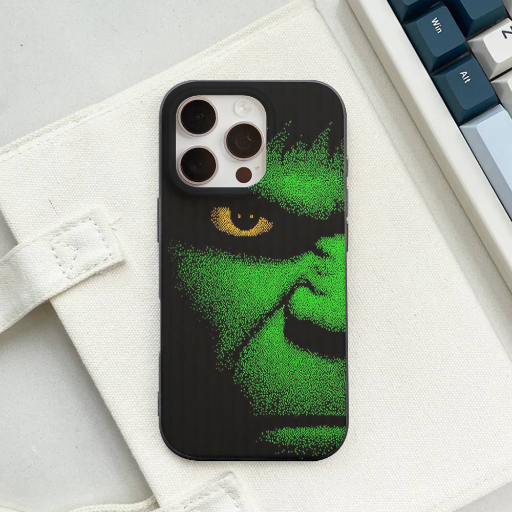 Superhero H-Hulk For Phone 17 16 15 14 13 12 11 Pro Max Plus Pro Air Phone Case Corrugated Stripe Back Cover