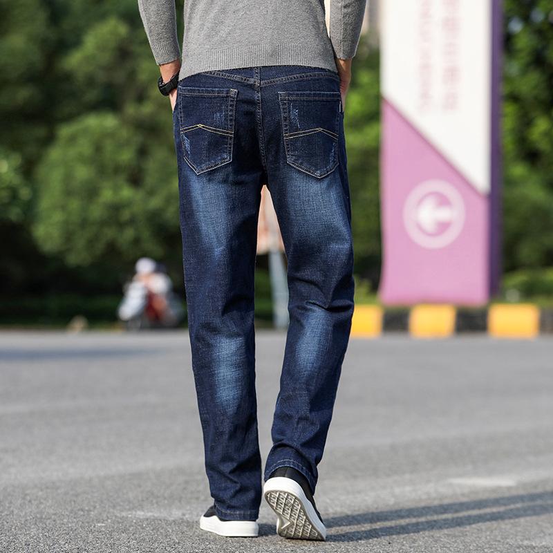 Jeans Men's Straight Leg Loose Youth Business Men's Trousers Autumn And Winter Elastic Pants Casual Straight Leg Jeans