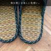 Oka Made in Japan Kurume Woven Tatami Size Gray Slippers, L,