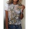 Nuova T-shirt Girocollo con Stampa 3D Farfalla T-shirt da Donna Moda Estiva Maniche Corte Top Oversize Estivo Abbigliamento Femminile