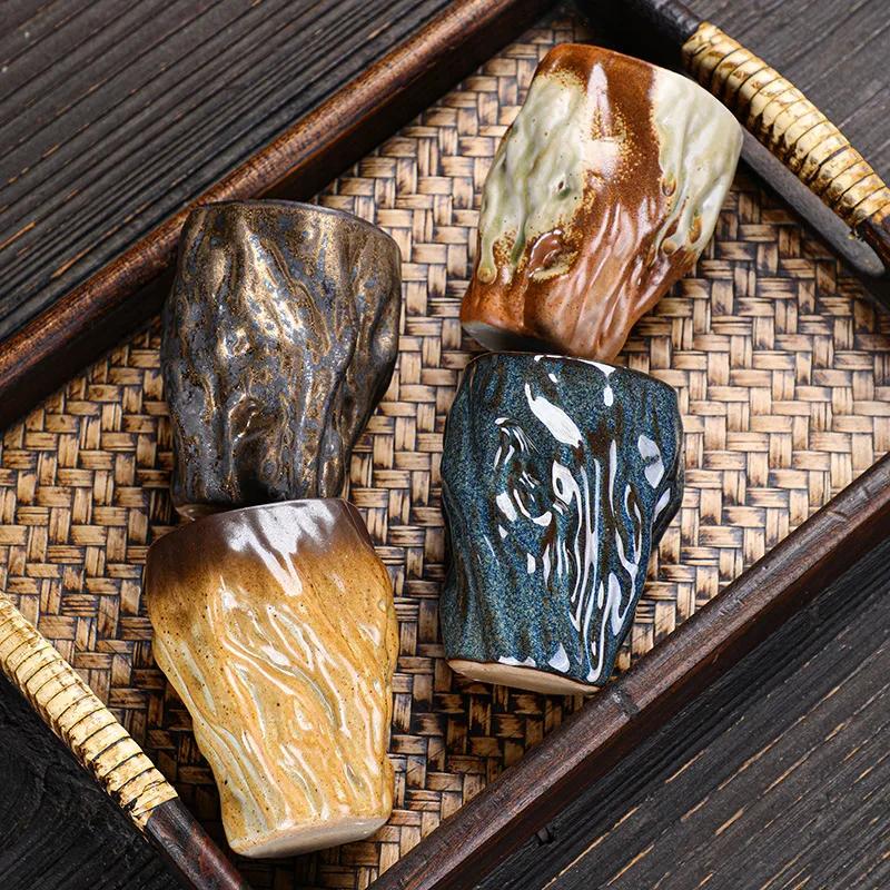 Coarse Pottery Teacups Stone Coffee Mugs Japanese Retro Tea Sets Kitchen Bar Decoration Cups Living Room Desktop Decoration Mugs