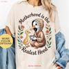 Funny Mom T Shirt Silly Goose Motherhood Is The Realest Hood Boho Retro Mama Mothers Day Vintage Slightly Unisex