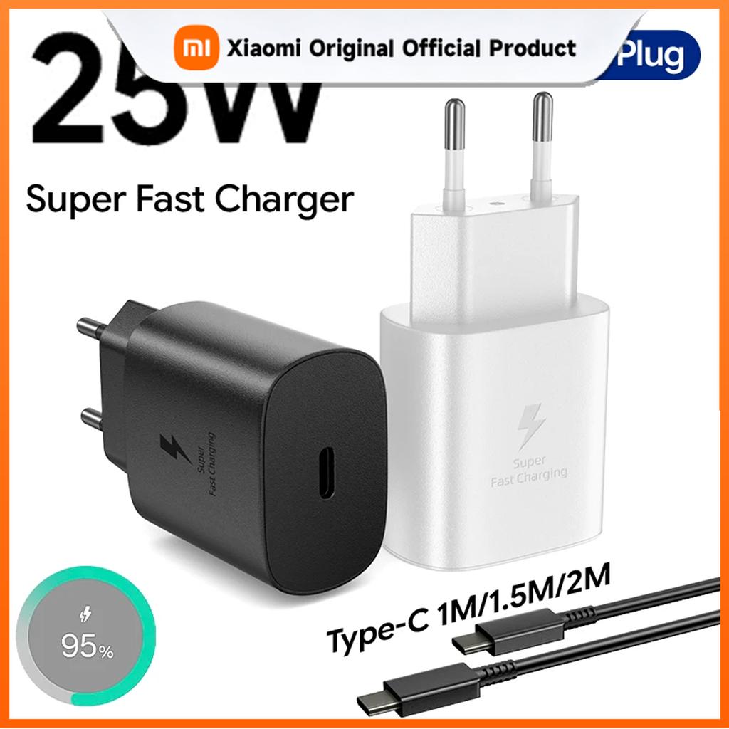 Xiaomi For Samsung 25W Charger Super Fast Charger Type C Adpater For Galaxy S26 S25 S24 S23 S22 S21 A17 A55 A35 A25 A15 Z Flip 7 6 5 4