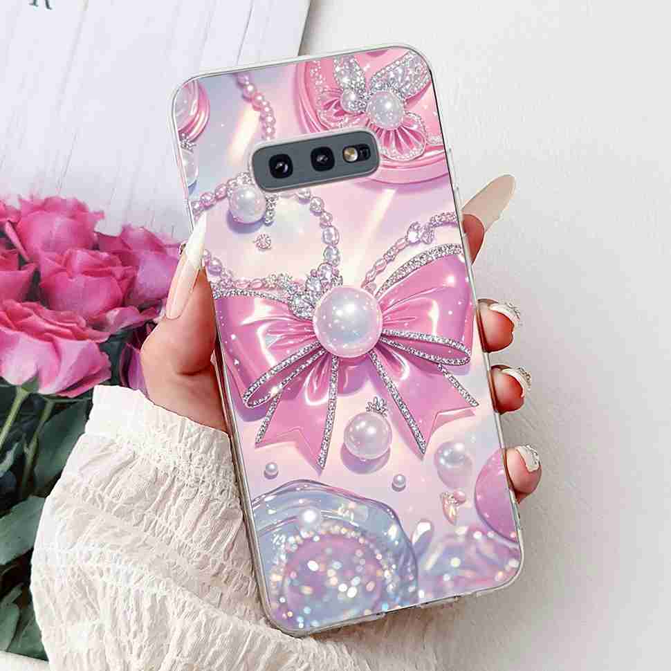 For Samsung Galaxy S10e Case SM-G970 Fashion Bow Flower Soft Silicone TPU Cover For Samsung S10e S10E SM-G970F 5.8" Phone Casing