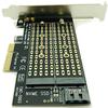 Адаптерная карта M.2 NGFF на настольный PCIe x4 x8 x16 NVMe SATA для двух SSD PCI Express