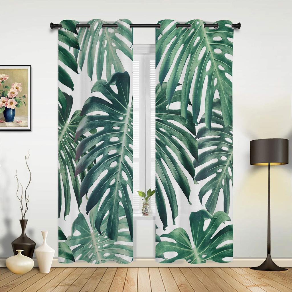 Cactus Tropical Plant Window Curtains Home Decoration Living Room Curtains Window Treatments Drapes Cortinas For Kitchen Bedroom