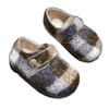 Retro leopard print Mary Jane fluffy shoes women's winter velvet 2025 autumn new versatile warm-soled button shoes