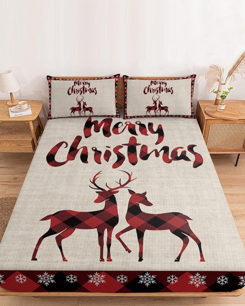 Autumn Maple Leaf Pattern Mattress Three-Piece Digital Printing Bedding Mattress Three-Piece Christmas Dress