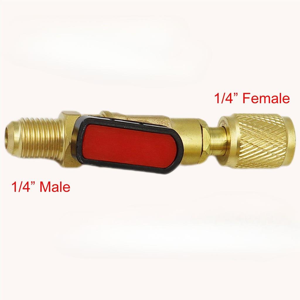 1PC R22 Refrigerant Ball Valve Brass Air Conditioner Refrigerant Shut-off Valve Connected To Hose Refrigeration Tool