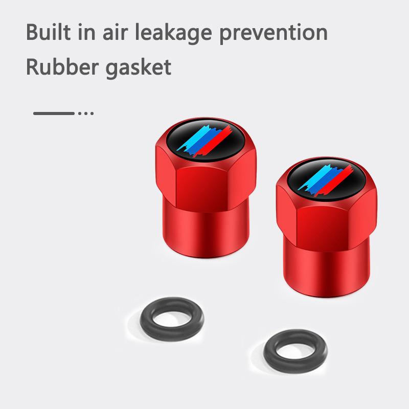 New Car Aluminum For BMW Tri Color Stripe Strip Decoration Emblem 4pcs Tire Valve Air Port Stem Cover Caps Wheel Hub Accessories BF2