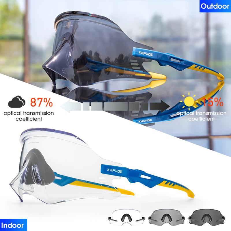 2026 Kapvoe Sport Sunglasses Road Bike Mountain Bicycle Cycl Glasses Riding Goggle Sports Eyewear for Man Women Cycling Glasses