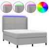 VidaXL Slatted Bed Base with LED Mattress, Upholstered Bed, Double Bed, Adult Bedroom Interior Bed, 3138237