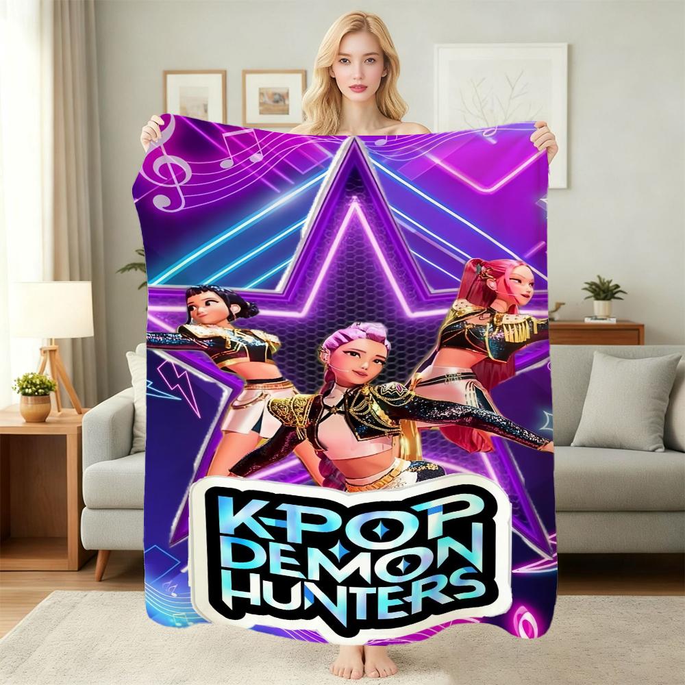 Kpop Demon Hunters Music Show Cartoon Anime Blanket Ultra Soft Throw Blanket For Bedroom Sofa Bed Party Decor New Year Gift