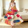 Women's Abstract Art Beach Maxi Dress Sleeveless,Colorful,Flowy Hem,Soft Fabric,Flattering for Vacations,Photoshoots,Casual Everyday Wear,Versatile