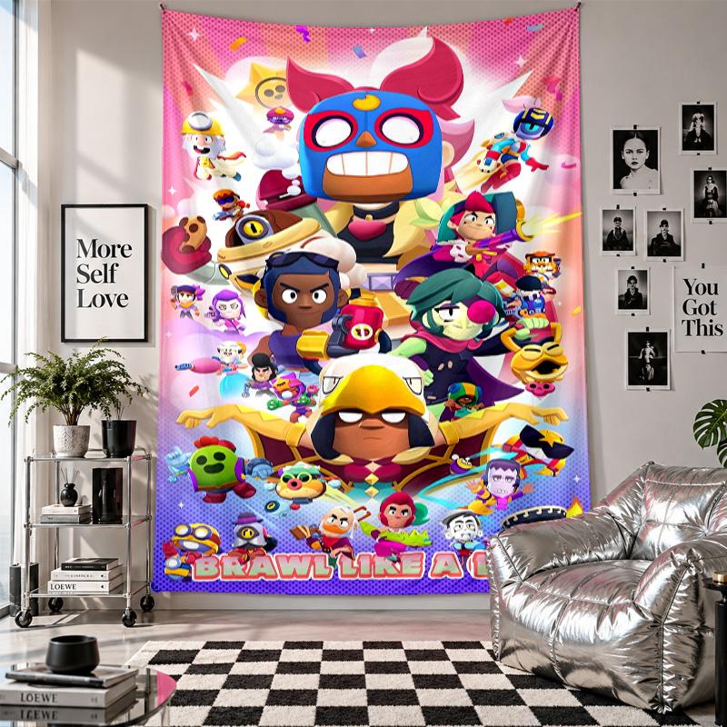 Wall TapestryBrawl Stars Art Hanging Cloth Decorative Background Cover for Room Decoration