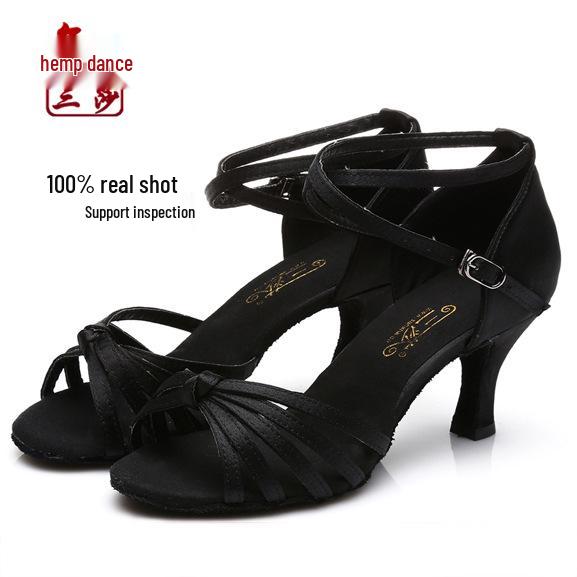 Sansha Women's Ballroom Latin Dance Shoes, Medium High Heel, Soft Sole for Square and Cha-Cha Dancing