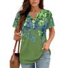 Women's T Shirt Tee Print Button Short Sleeve Daily Weekend Fashion Basic V- Neck Regular Top  St. Patrick's Day