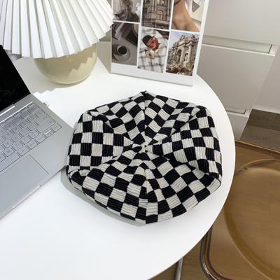 2021 New Grid Beret Hat Fashion Brand Slyte Winter And Autumn For Woman Retro Berets Summer Girl Plaid Adjustable Painter Hat