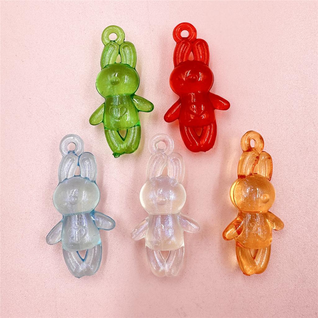 10 Stück 23 x 46,5 mm zum Selbermachen für die Schmuckherstellung, Acryl-Anhänger, stehende Kaninchenperlen, modisches handgefertigtes Material