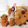 Cartoonish Lotus Leaf Capybara Plushie Figure Lifelike Creature Plushy Snuggly Padded Plushie Jumbo Dimension Bolster Daughters Bday Treat