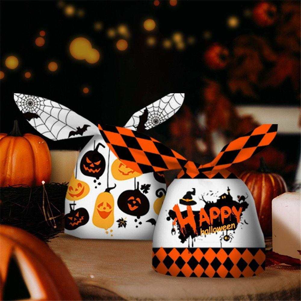 Party Supplies Halloween Decoration Cookie Bag Baking Packaging Rabbit Ear Halloween Candy Bags