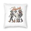 Halloween Cowboy Howdy Ghouls Square Pillowcase Polyester Linen Velvet Printed Zip Decorative Sofa Cushion Cover