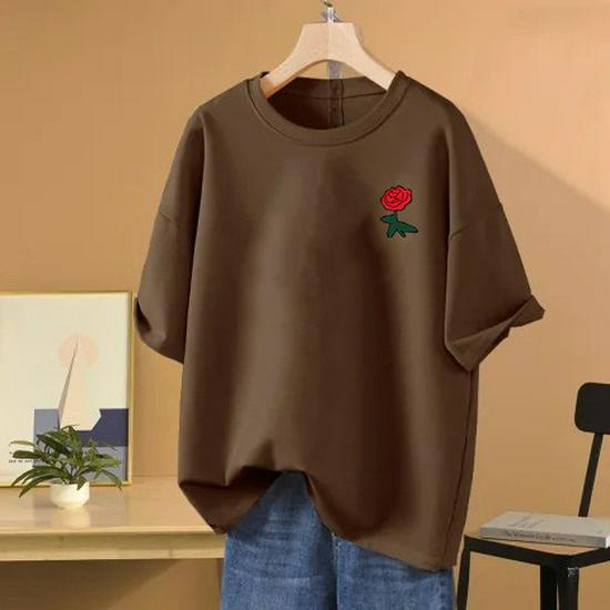 Women's Loose Plus Size White Round Neck T-Shirt, Short Sleeve, Summer 2026, Ideal As Base Layer or Simple Top