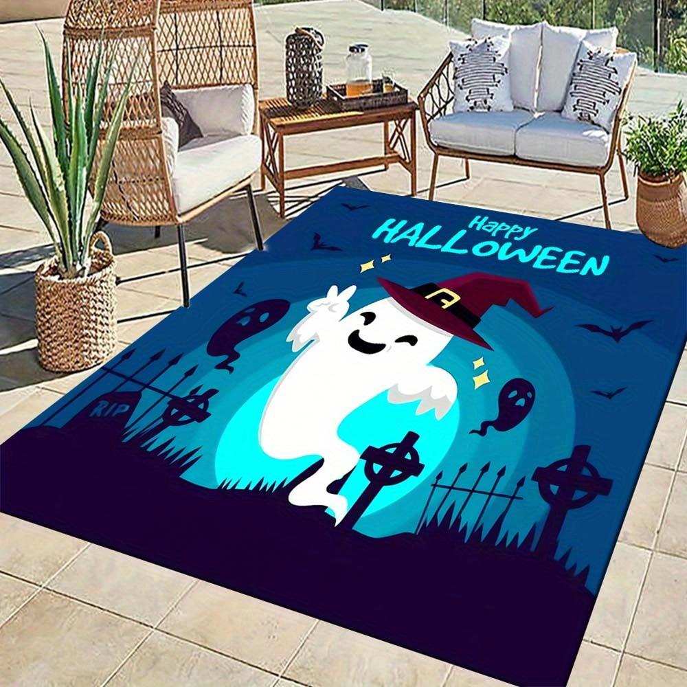 1pc Happy Halloween Area Rug, Slip-Resistant, Easy-Clean, Stain-Resistant, Perfect for Cozy Living Rooms, Bedrooms, Kitchens, Offices, and H