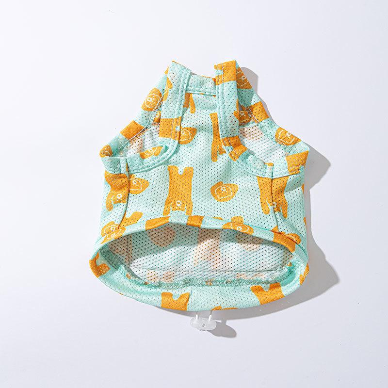Spring and Summer Puppy Dog Clothing Breathable Elastic Bear Traction Cool Clothes with Hat Set Than Bear Cooling Pet Clothes