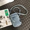 Denim-Handytasche mit Reißverschluss, Mini-Schulter- und Umhängetasche für Damen und Herren