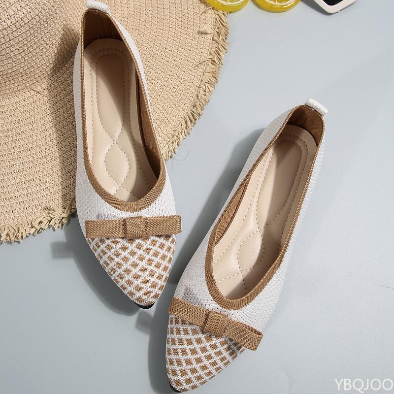 New Women's Shallow Mouth Versatile Flat Shoes Spring Autumn Fashion Soft Bottom Simple Comfortable Single Shoes