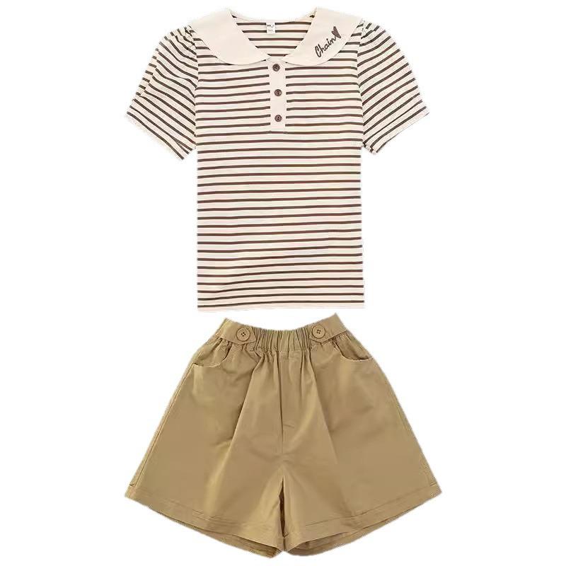 2024 Summer Sports Suit for Girls: Loose Shorts and Short Sleeves for Kids