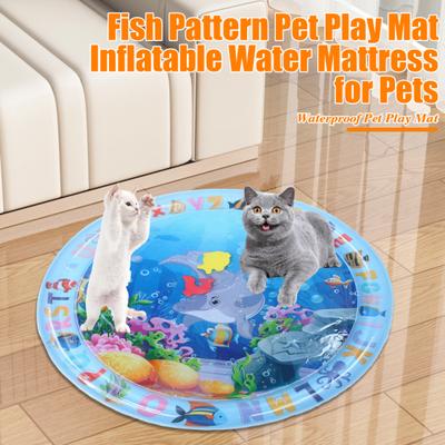 Podložka se senzorem vody pro kočky Zahuštěná podložka se senzorem vody s rybím vzorem Nafukovací chladící podložka Comfort Summer Pet Water Pad