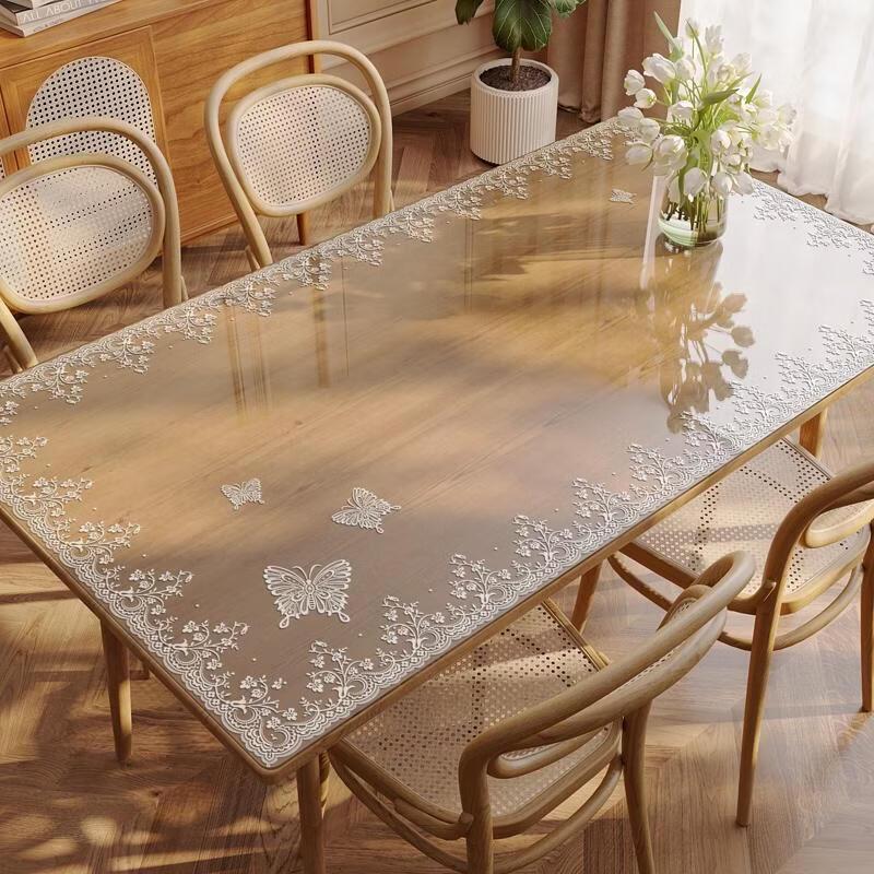 JINGRUIXIANG Transparent Soft Glass Table Mat