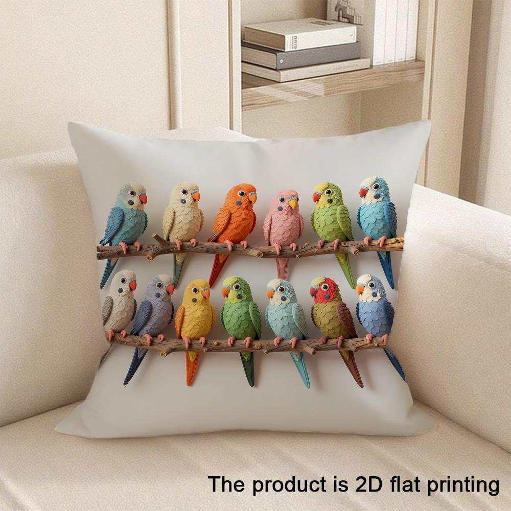 1pc Adorable 2D Flat Printed Animal-Patterned Pillowcases Sofa cushion cover home bedroom room decoration