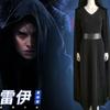 Women Black Hooded Cloak Cosplay Costume 3‑Piece Set
