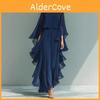 Chiffon-Bluse und Neun-Hosen-Anzug für Damen mit asymmetrischem Design für legere Sommerkleidung