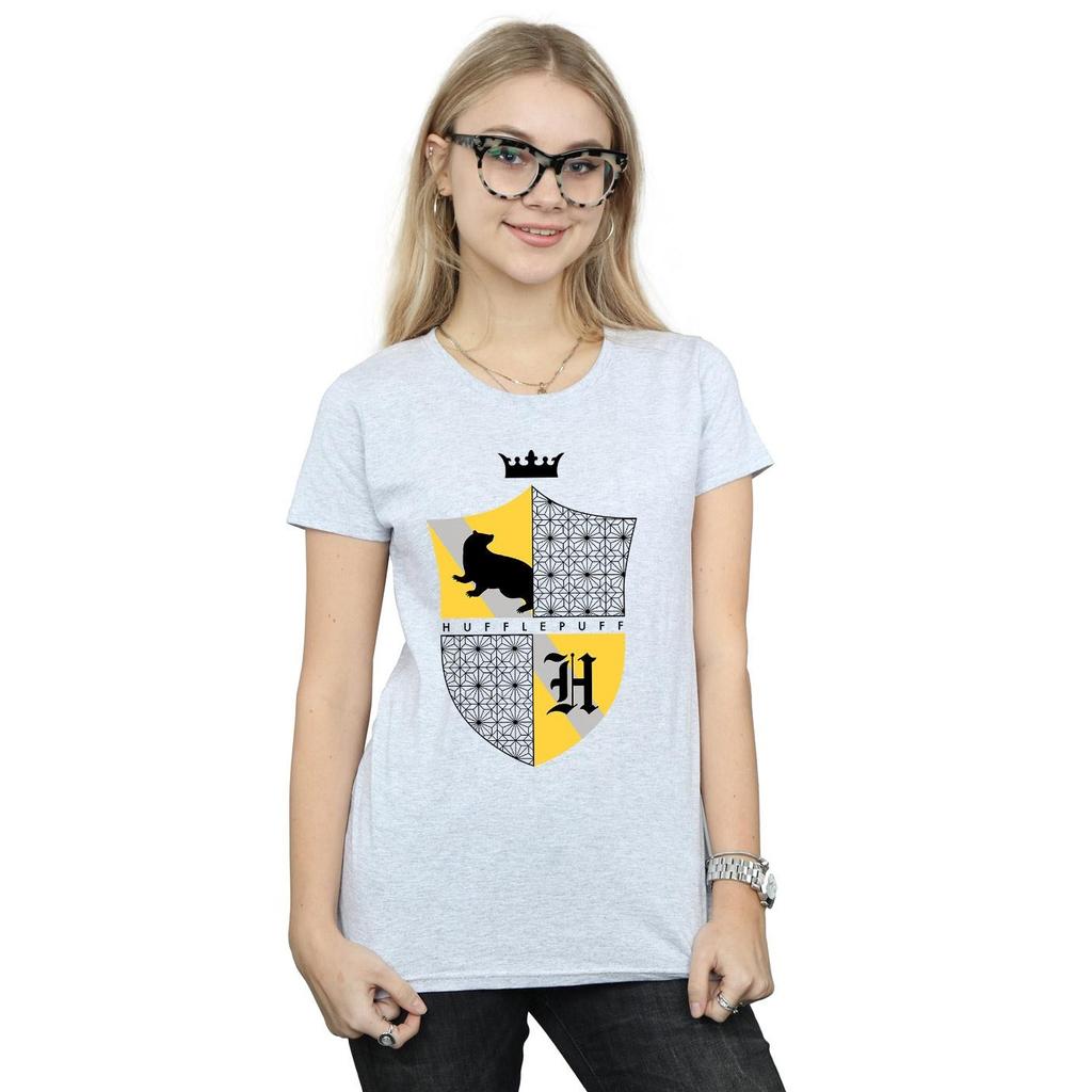 Harry Potter Womens/Ladies Hufflepuff Shield Cotton T-Shirt