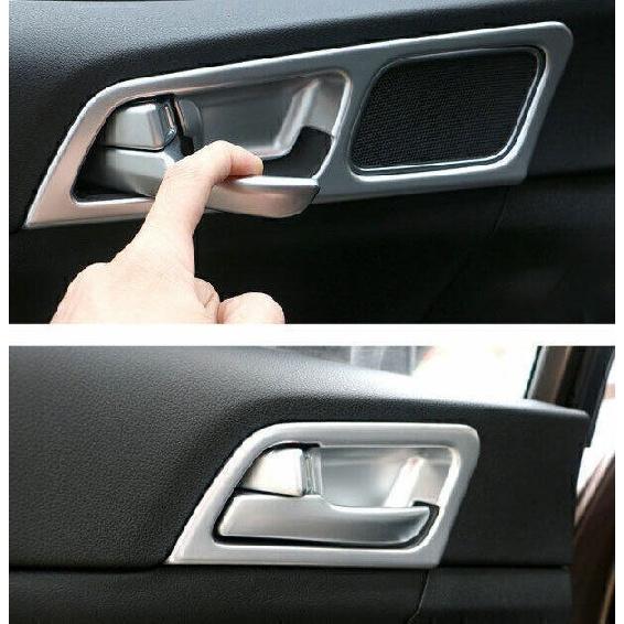 For Kia Sportage 17-2022 Matte Silver Inner Door Handle Lock Frame Trim 4PCS