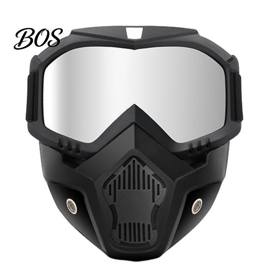 Metal Fabrication Eye Protection Full Face Goggle Mask, Detachable Cycling Goggles Mask with Anti-Fog HD Lens Protective Eyewear Lens, Large