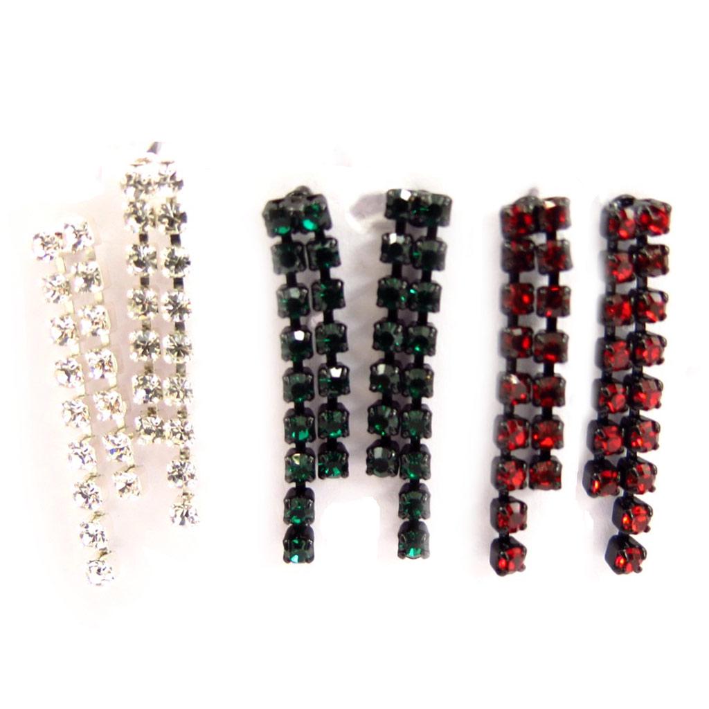 

Les Trésors De Lily [K7267] - 3 пары дизайнерских серег Sissi белый зеленый красный