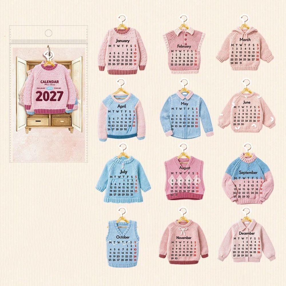 Clothing Shaped 2027 Desktop Calendar Mini Time Manegement Organizers School Office Supplies