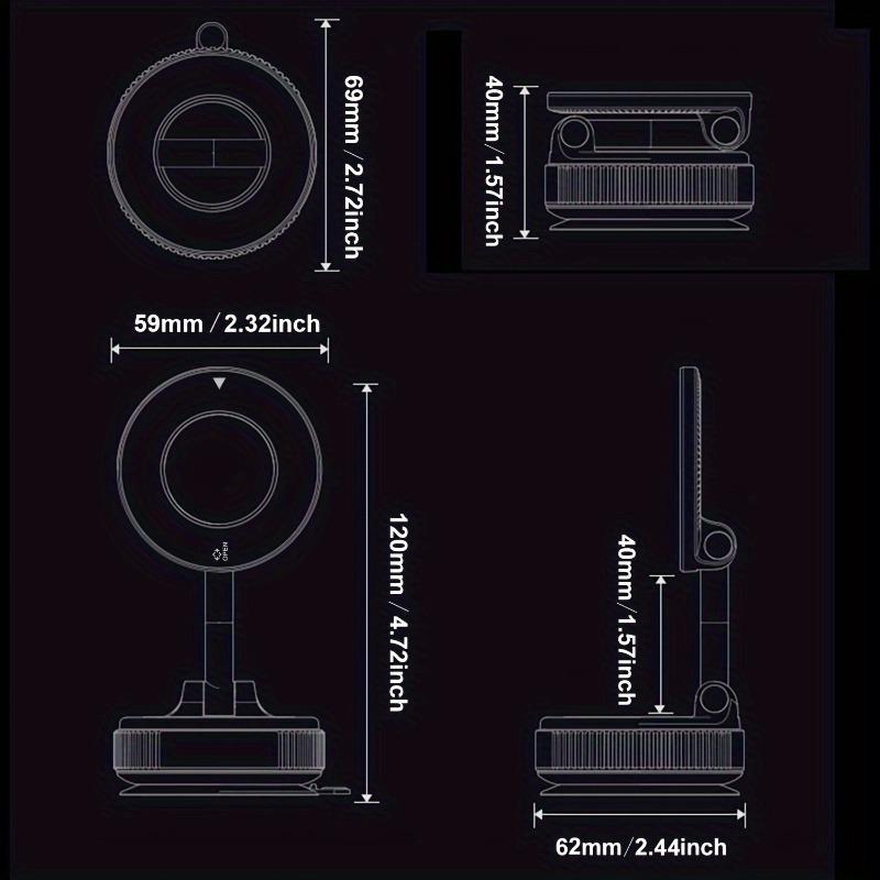 360 ° adjustable magnetic mobile phone holder, suitable for car desktop use, portable car holder, suitable for all smartphone models