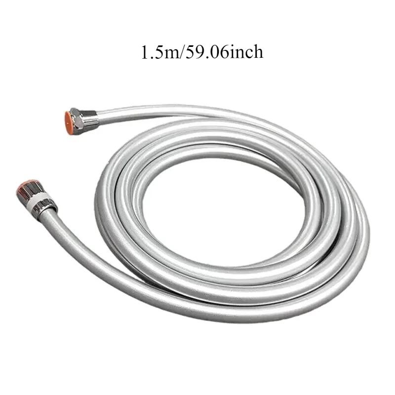 1pcs Water Heater Outlet Pipe Accessory  Silver Bathroom Portable Replacement Shower Hose Explosion-proof and Leak-proof Pipe